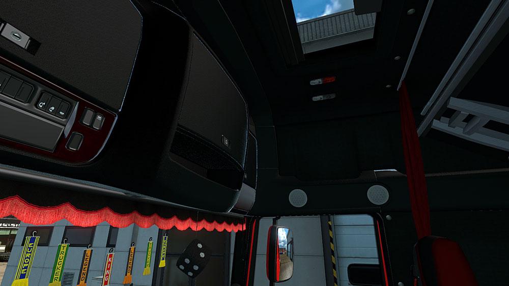 Daf Xf Euro 6 Black Red Interior Mod Euro Truck Simulator