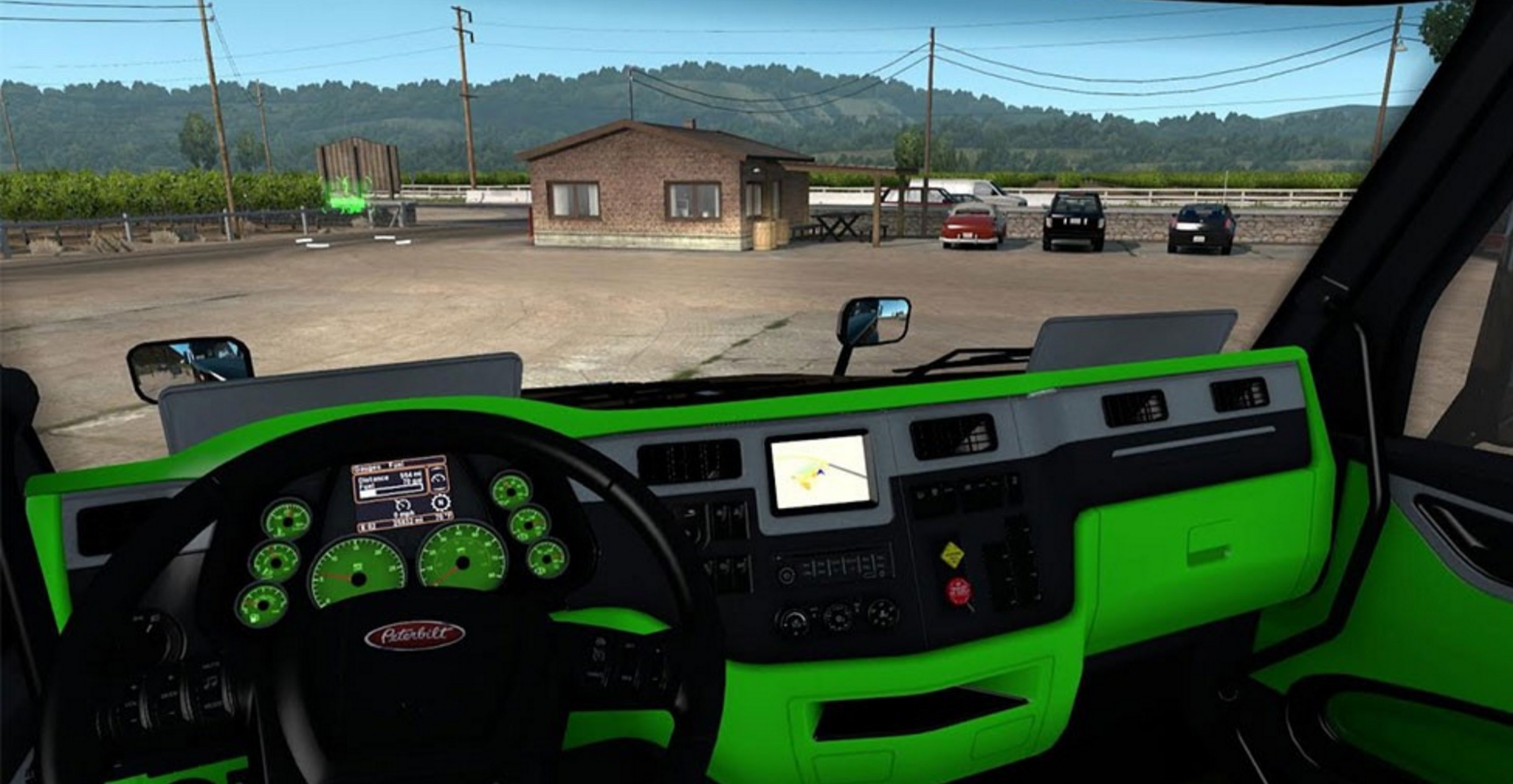 Peterbilt 579 Neon Green Interior Mod Euro Truck Simulator