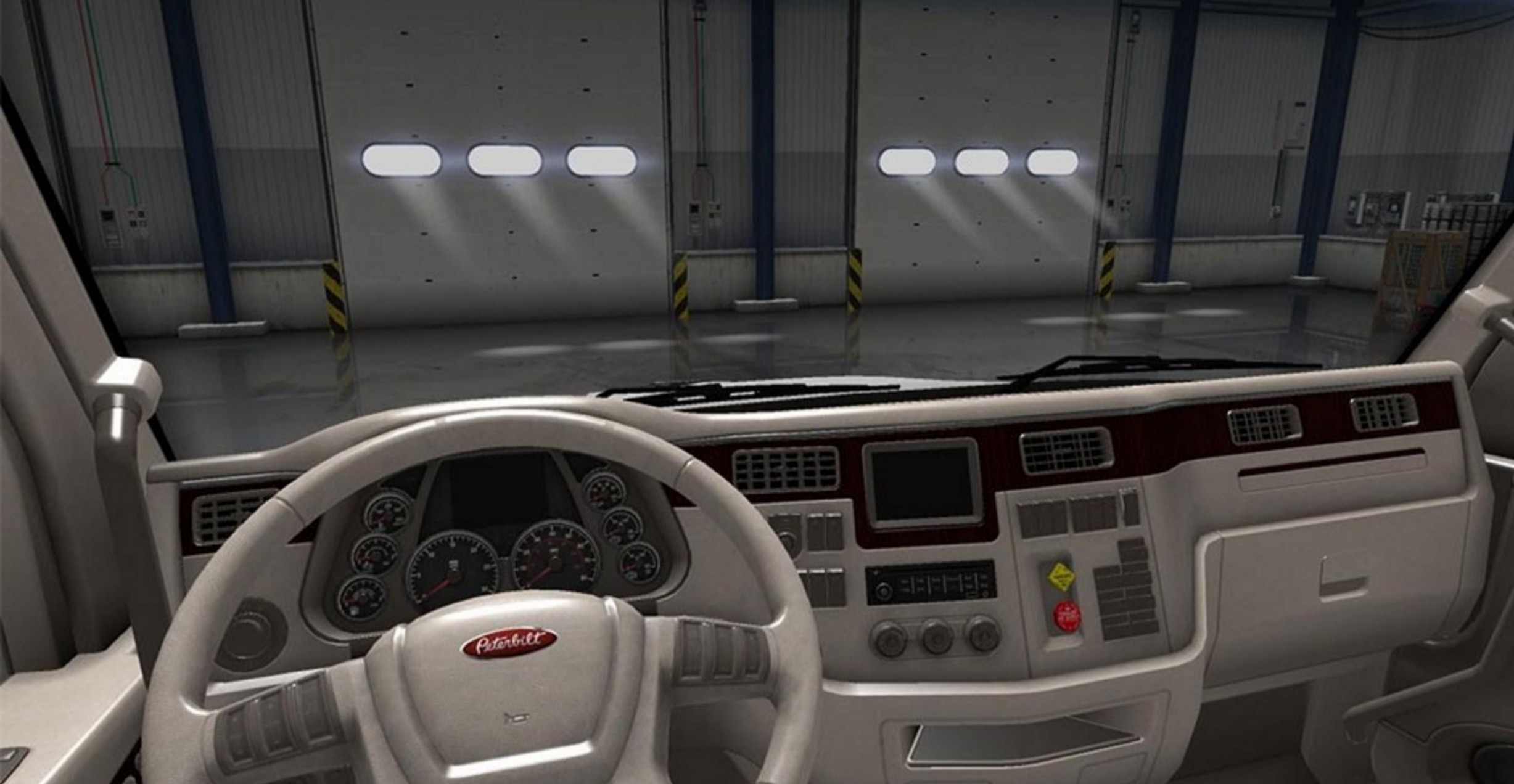 Peterbilt 579 White Leather Interior Mod Euro Truck