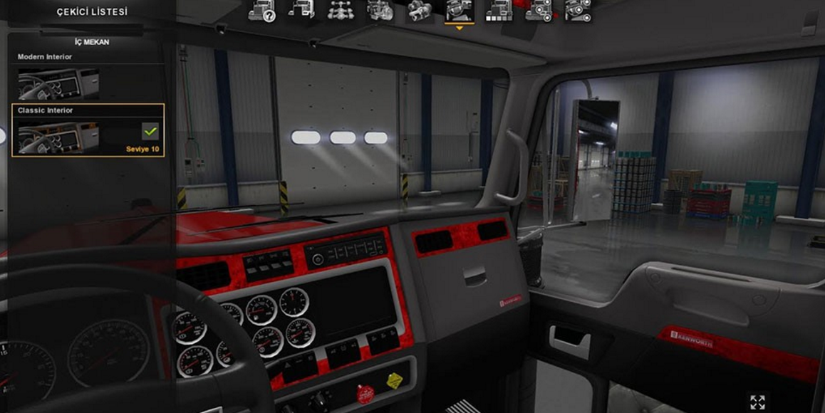 Kenworth W900 Interior Red For Ats Euro Truck Simulator 2 Mods