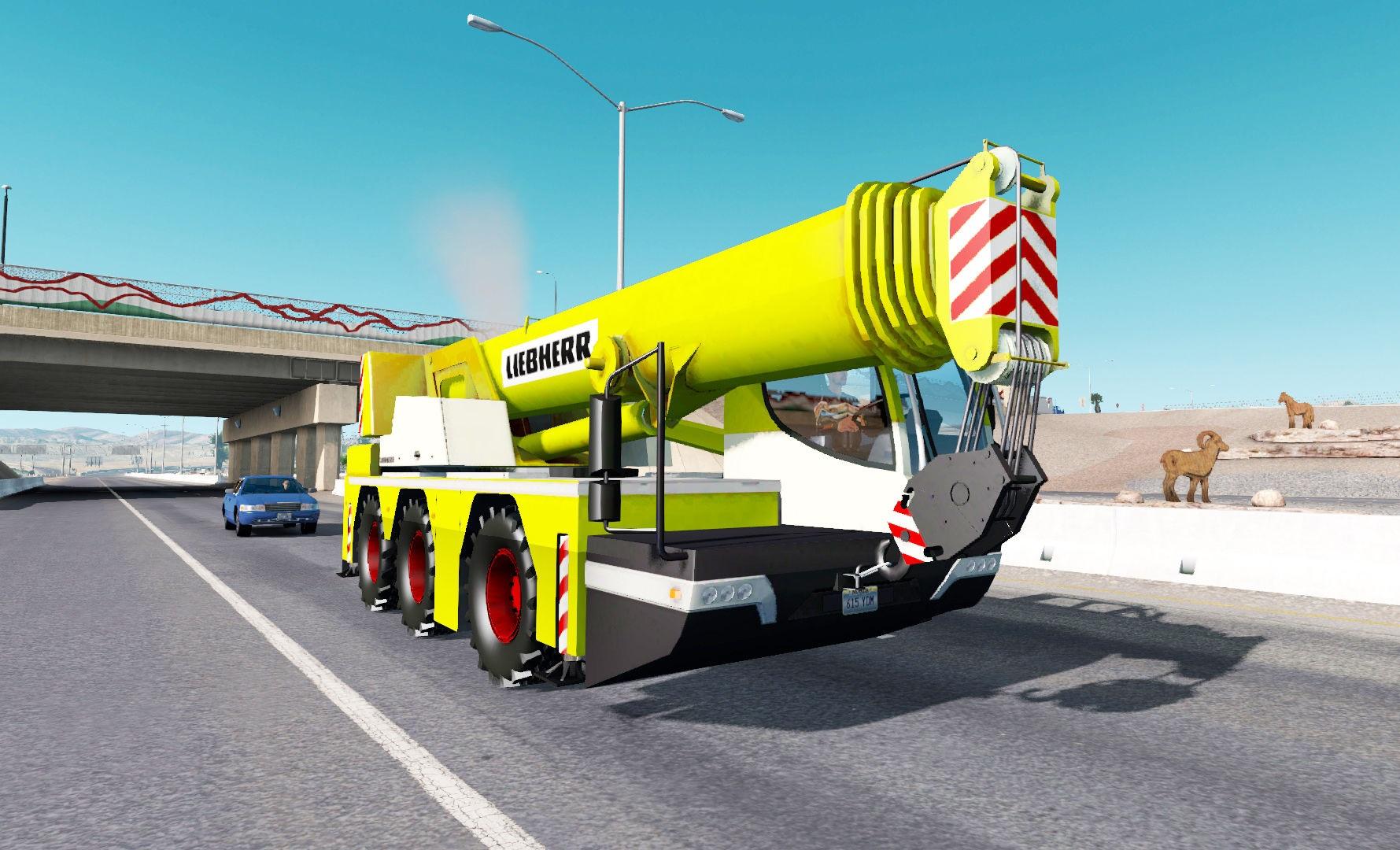 Mobile crane Liebherr in traffic Mod Euro Truck Simulator 2 Mods