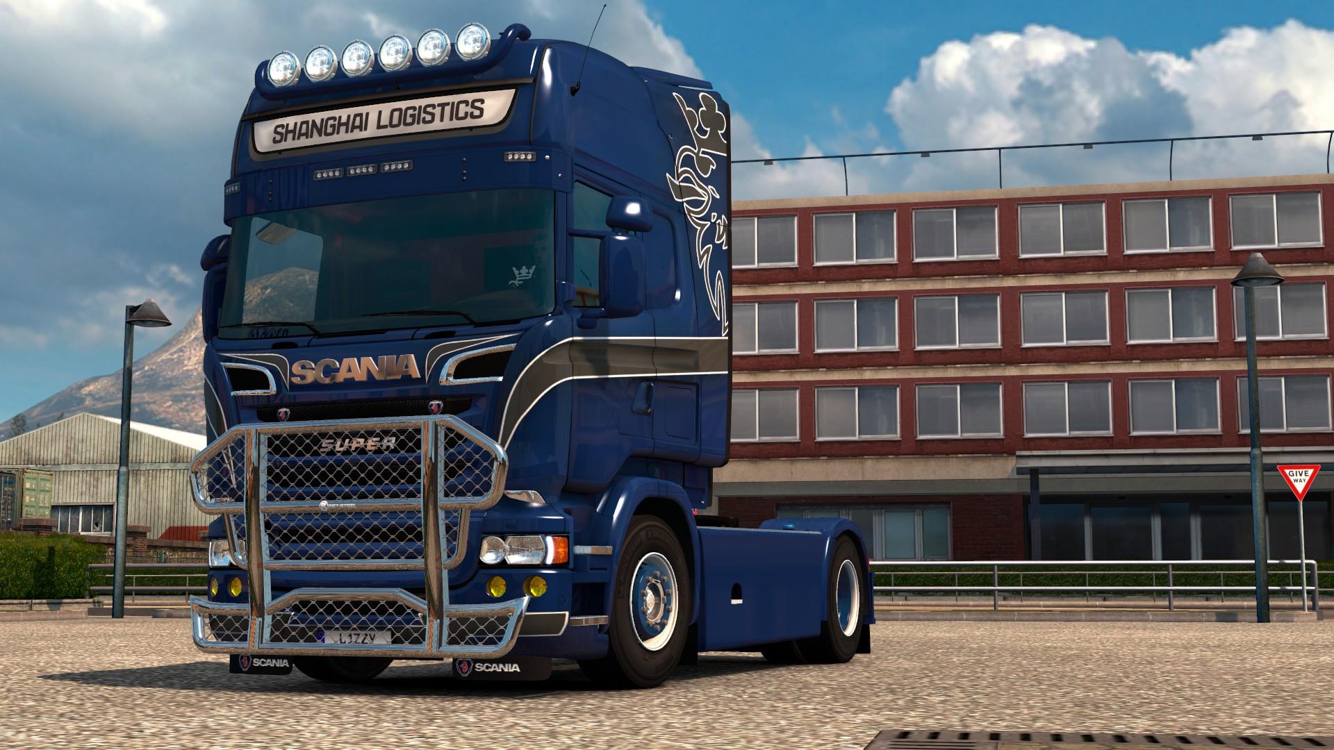 SCANIA RJL SHANGHAI LOGISTICS PAINTJOB BY L1ZZY TRUCK SKIN Euro