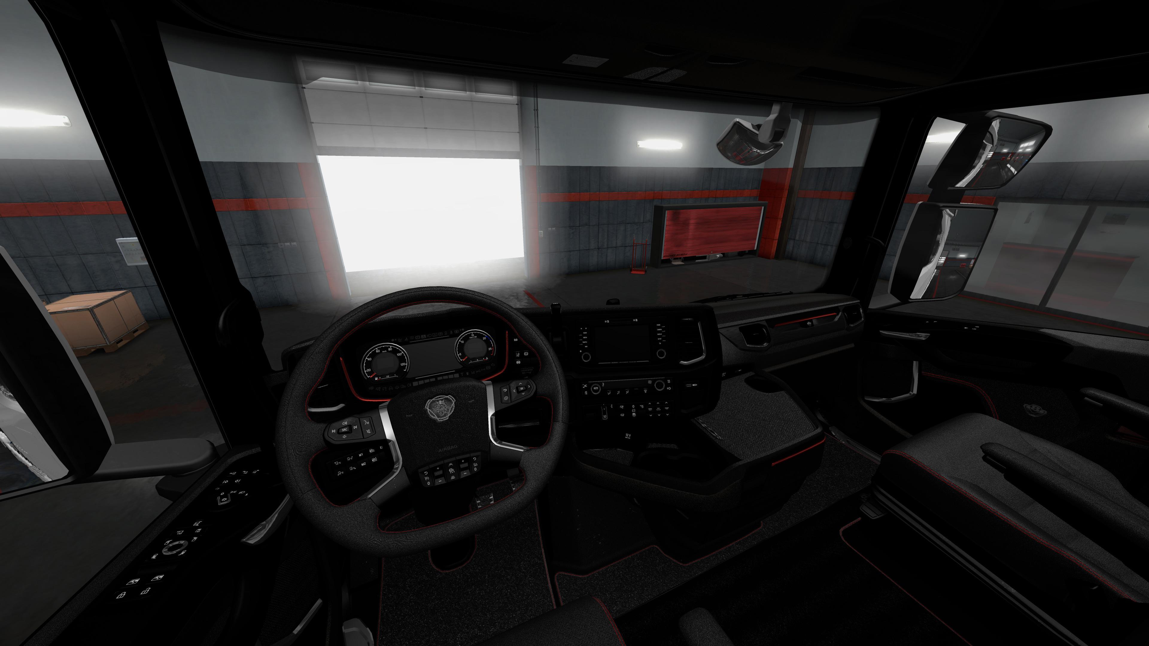 hard working embarrassed Mover 4K SCANIA S V8 BLACK RED MOD V1.2 1.31.X INTERIOR MOD - Euro Truck  Simulator 2 Mods | American Truck Simulator Mods