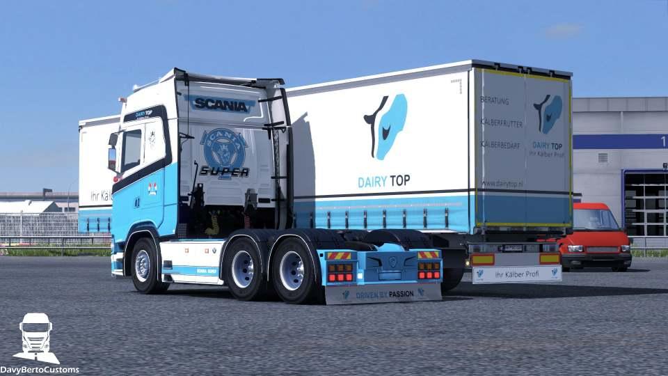 SCANIA S DAIRY TOP COMBO 1.33.X ETS2 Euro Simulator 2 Mods | American Truck Simulator Mods