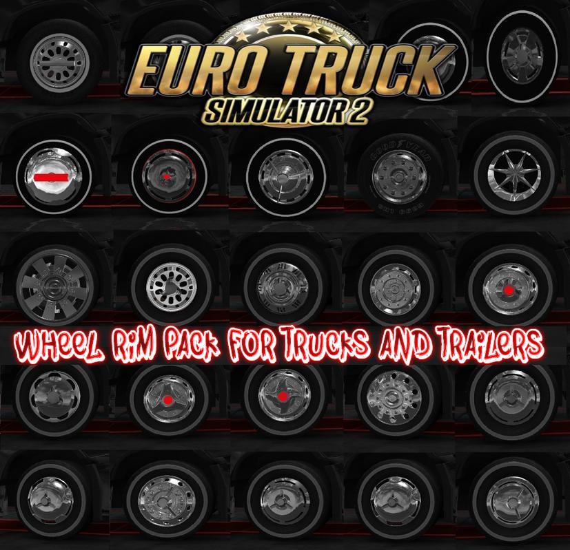 WHEEL RIM PACK FOR TRUCKS AND TRAILERS 1.34 TUNING MOD Euro Truck Simulator 2 Mods American