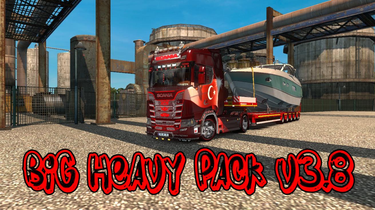 BIG HEAVY PACK V3.8 1.34 TRAILERS Euro Truck Simulator 2