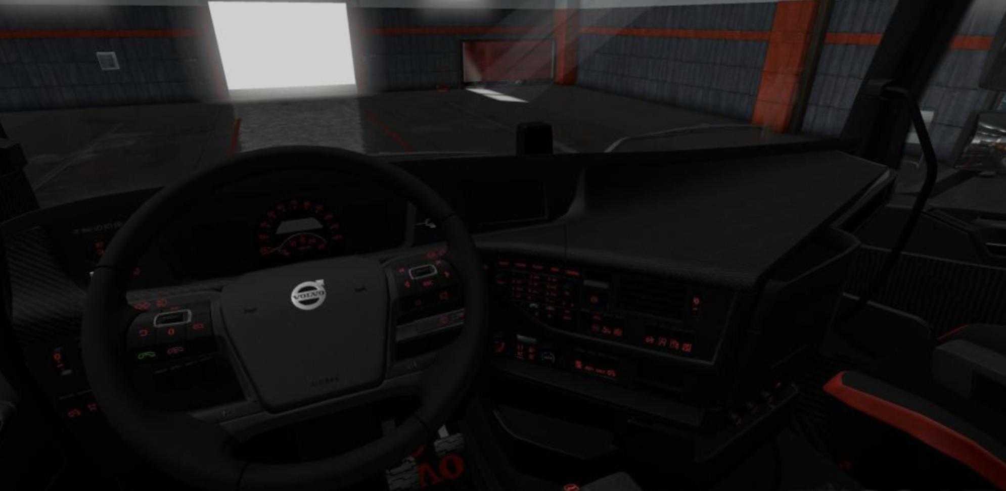 Volvo Fh 2012 Black Red Interior With Red Button Lights