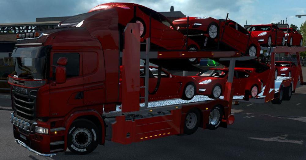 CARCARRIER AUTOTRANSPORTER TRUCK AND TRAILER 1.37 ETS2 Euro Truck
