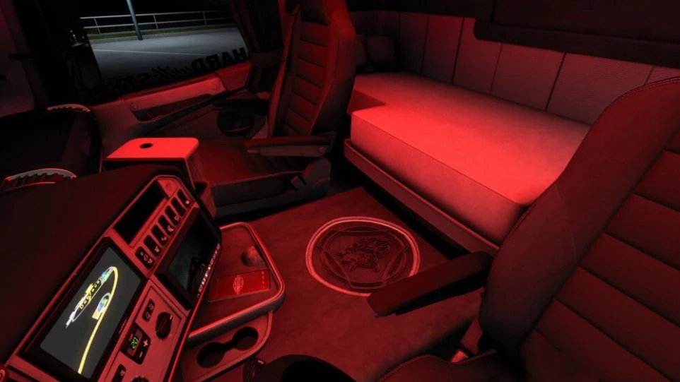 Red LED Interior Lighting Tuning - Euro Truck 2 Mods | American Truck Simulator Mods