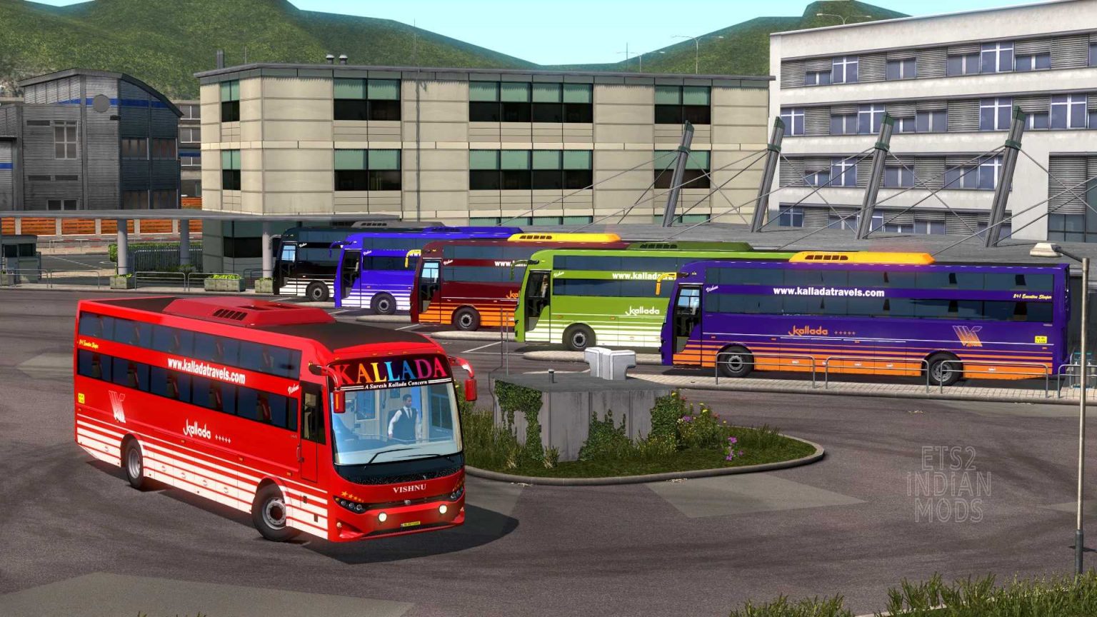 Indian Kallada Travels Skin Pack for JK Vega Sleeper Bus Mod v1.0 ETS2