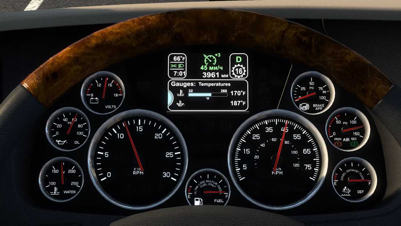 Kenworth T680 Improved Dashboard v1.45 ATS Euro Truck Simulator 2