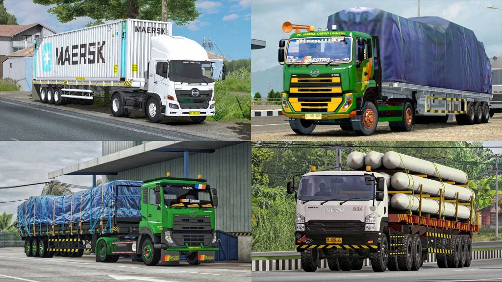 MOD TRUCK PACK INDONESIA 8 Trucks in One Mod 1.41
