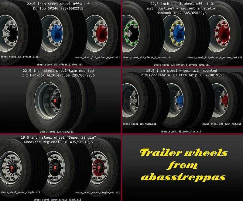 Abasstreppas Trailer Wheel Pack v1.60 ETS2