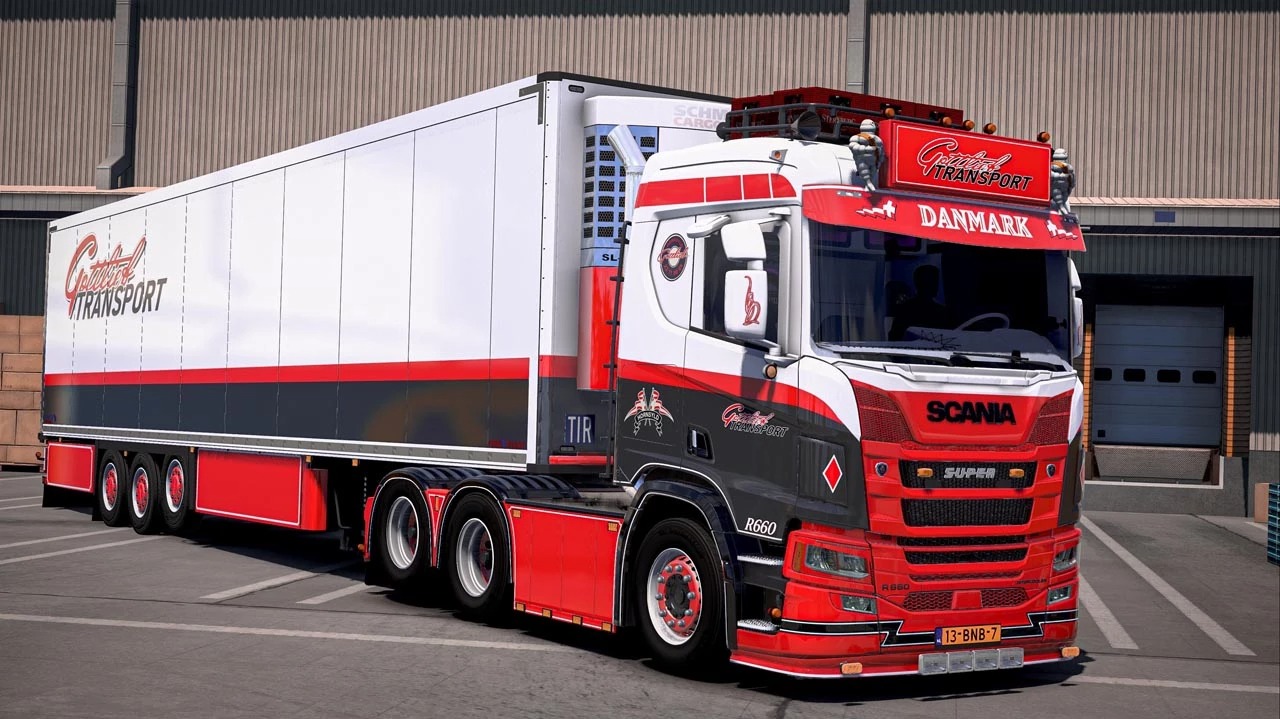 Scania R660 DANMARK + Trailer v1.60 ETS2