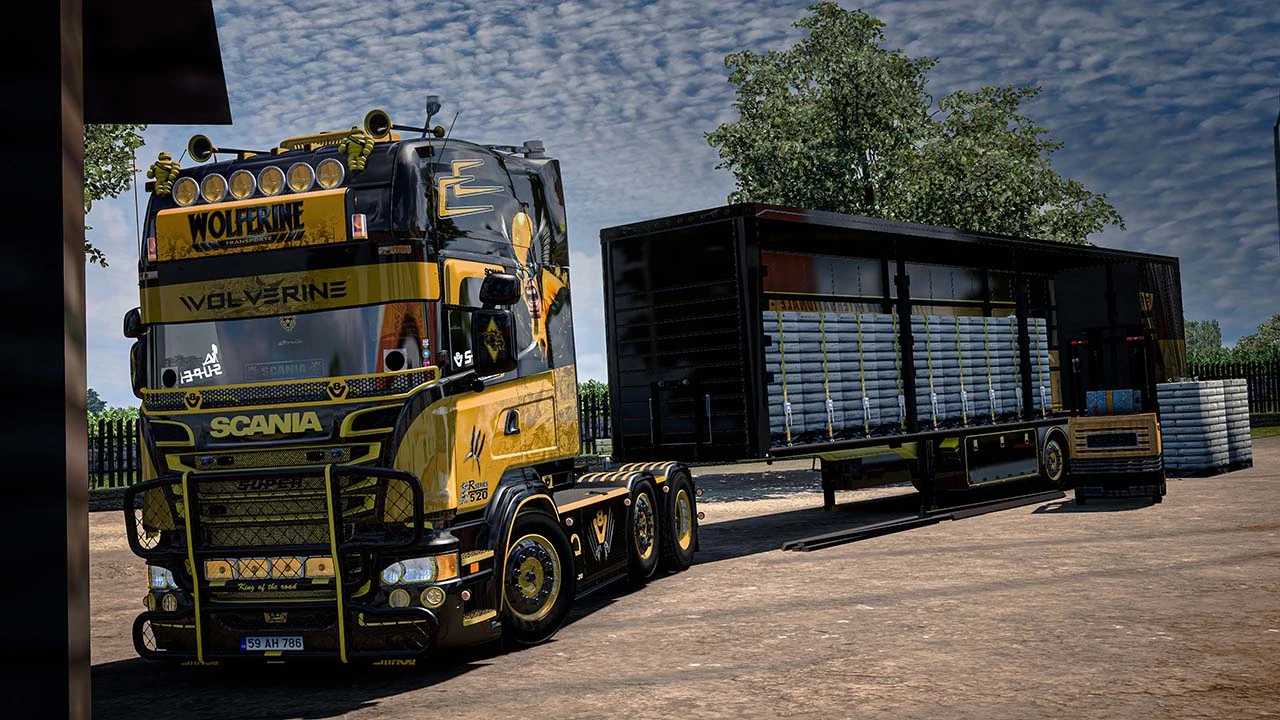 Scania V8K R520 + Trailer v1.60 ETS2